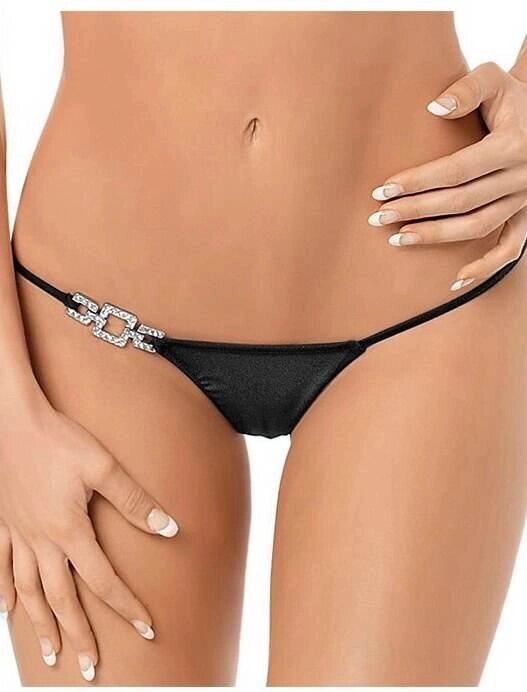 Черные стринги Jeweled (XL) от компании Секс шоп "More Amore" - фото 1