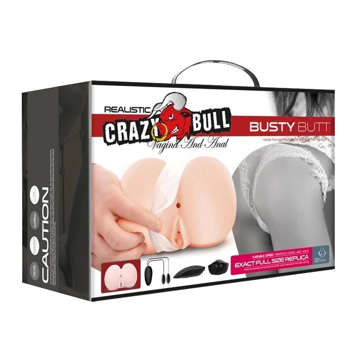 Двойной мастурбатор попка и вагина Crazy bull с вибрацией (реальный размер) от компании Секс шоп "More Amore" - фото 1