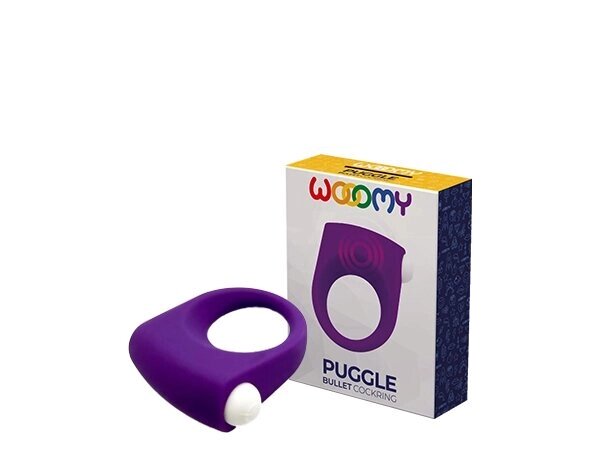 Эрекционное кольцо Puggle с вибрацией фиолетовое от WOOOMY (5,7* 3 см.) от компании Секс шоп "More Amore" - фото 1