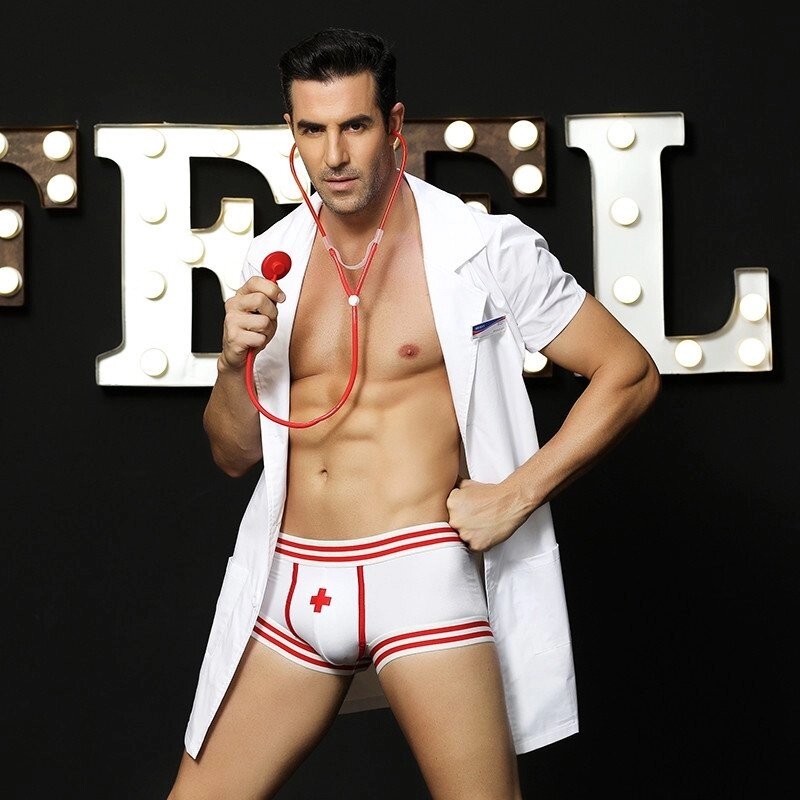 Эротический мужской костюм "M.Doctor" (рубашка, стетоскоп, бэйдж, трусы) от компании Секс шоп "More Amore" - фото 1