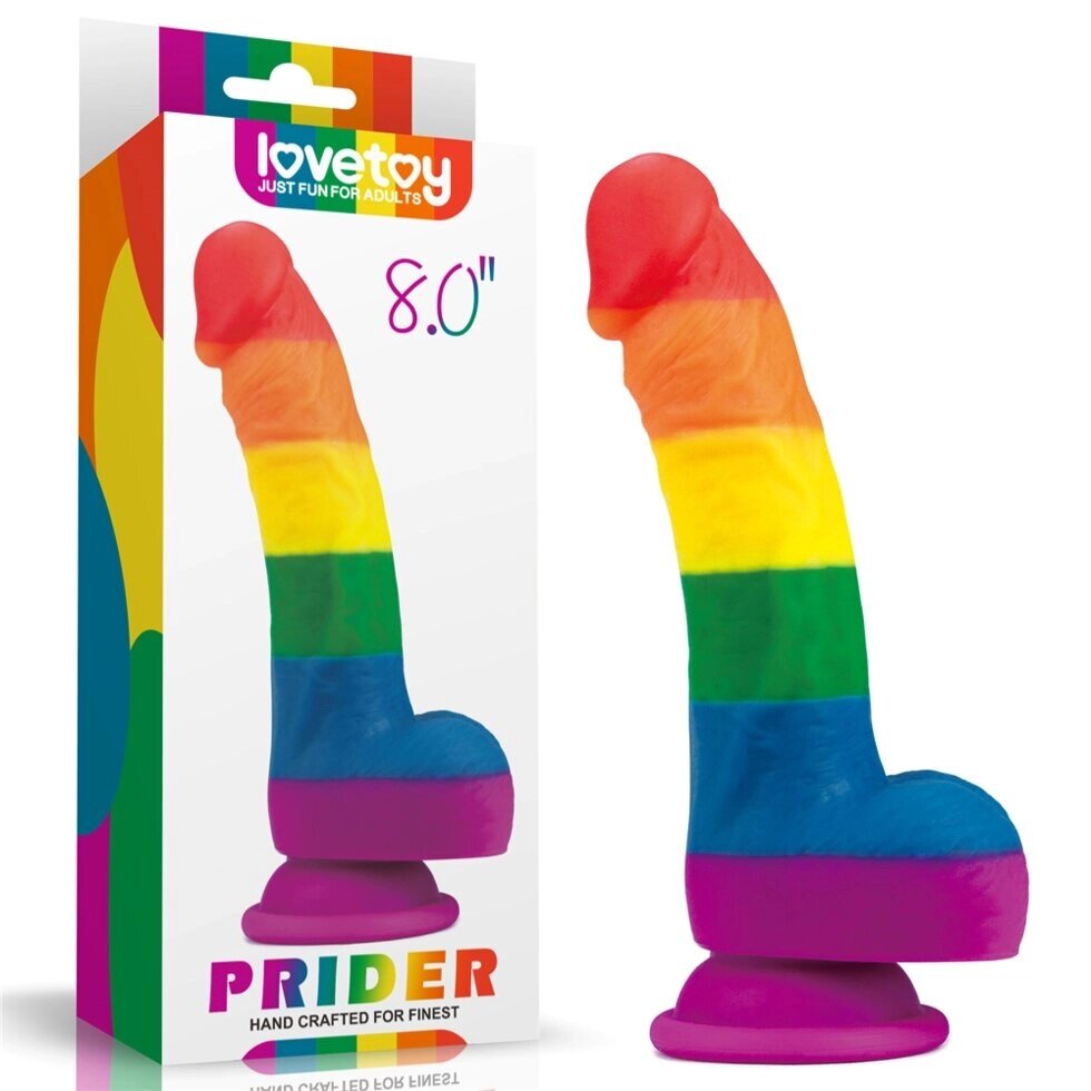 Фаллоимитатор цветной Prider на присоске (20,5*4) от компании Секс шоп "More Amore" - фото 1