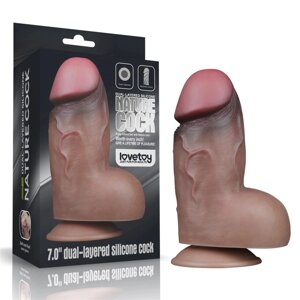 Фаллоимитатор KING SIZED с двойным покрытием Lovetoy (18,2*6,6 см.)