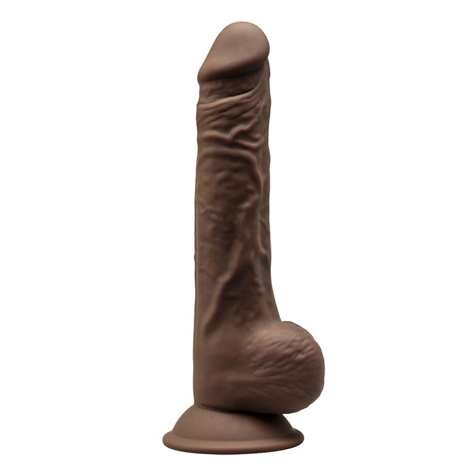 Фаллоимитатор с двойным покрытием Model 3 коричневый от SILEXD (24* 4,5 см.) от компании Секс шоп "More Amore" - фото 1