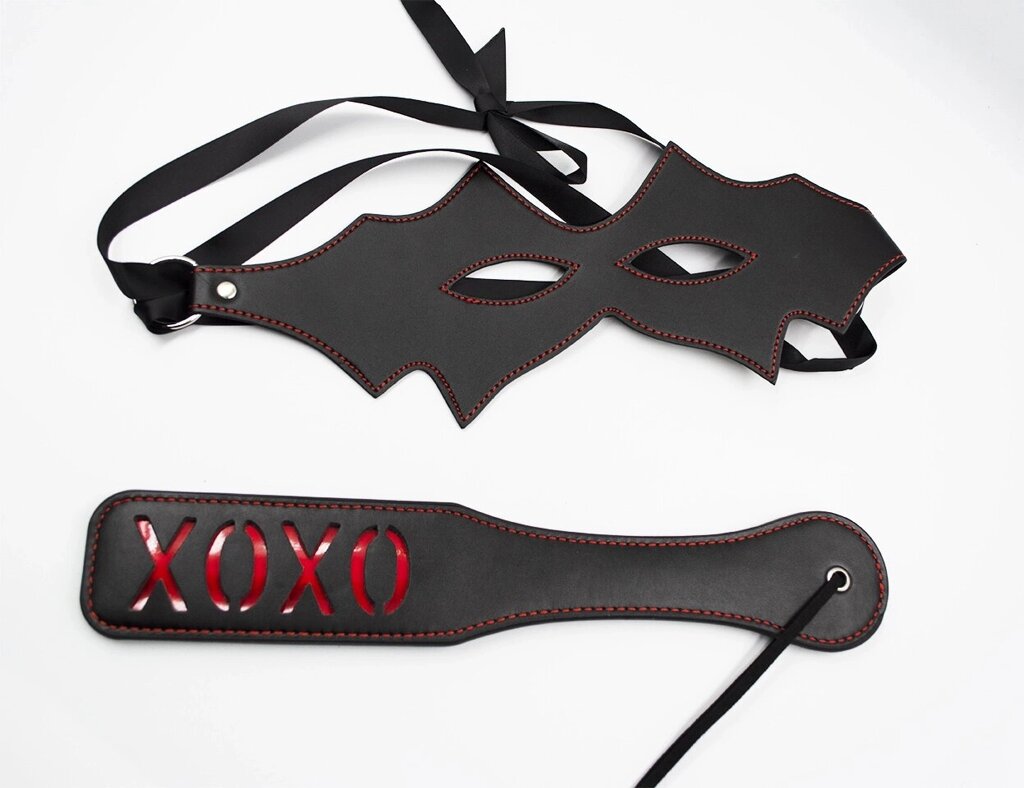 Фетиш набор "Desire" черный (наручники, оковы для ног, ошейник, маска, кляп, бондаж, стек) от компании Секс шоп "More Amore" - фото 1