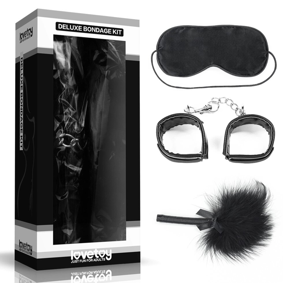 Fetish набор: маска, наручники, пуховка от компании Секс шоп "More Amore" - фото 1