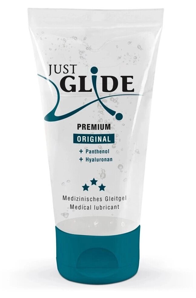 Гель-смазка Just Glide Premium гиалуроновой кислотой и пантенолом 50 мл. от компании Секс шоп "More Amore" - фото 1