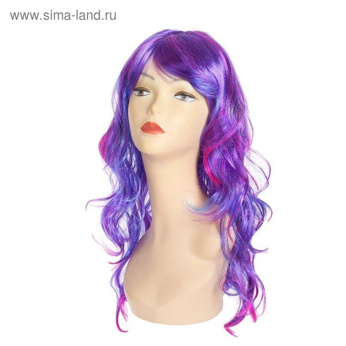 Карнавальный парик "Стильная штучка"  фиолетовый с розовым от компании Секс шоп "More Amore" - фото 1