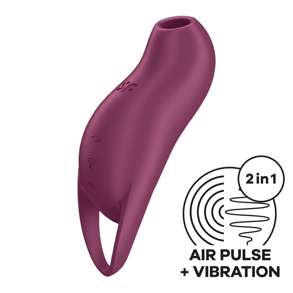Клиторальный стимулятор с вибрацией Pocket Pro 1 от Satisfyer бордовый от компании Секс шоп "More Amore" - фото 1