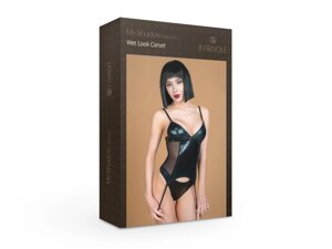 Корсаж с трусиками из материала wet look (My Shadow) (S/M)