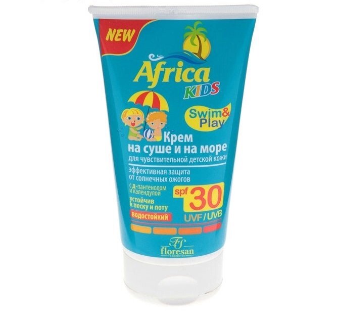 Крем детский "Africa Kids" для защиты от солнца на суше и на море 30 spf (150 мл) от компании Секс шоп "More Amore" - фото 1