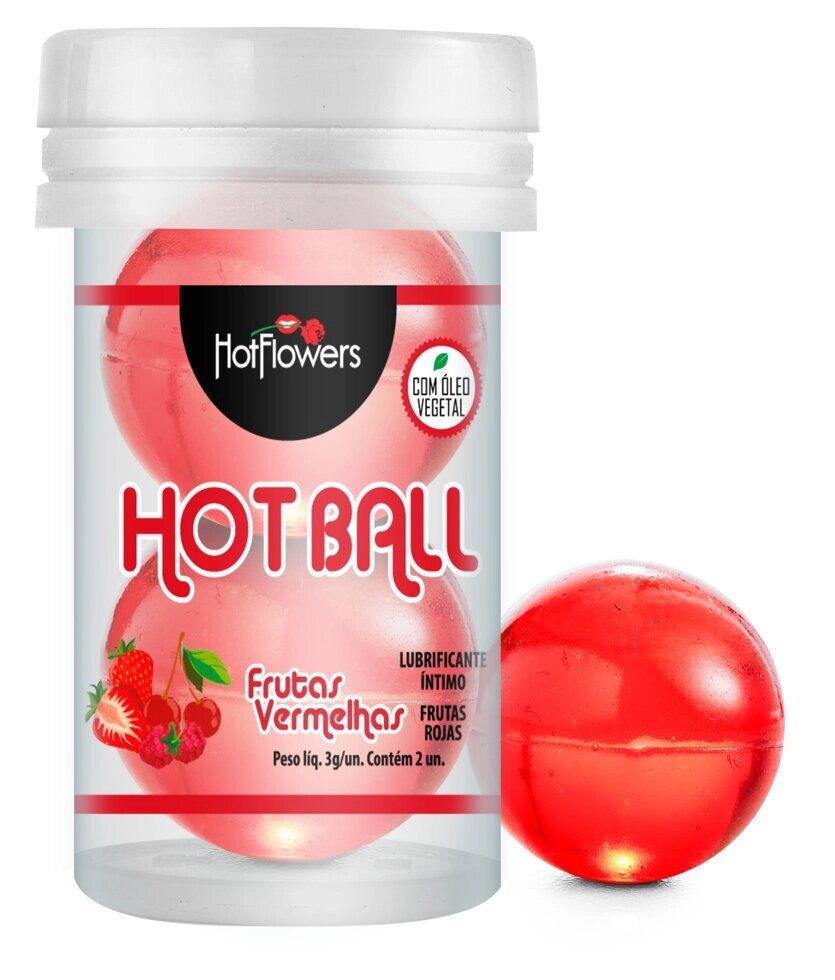 Лубрикант AROMATIC HOT BALL на масляной основе в виде двух шариков (аромат красных ягод) от компании Секс шоп "More Amore" - фото 1