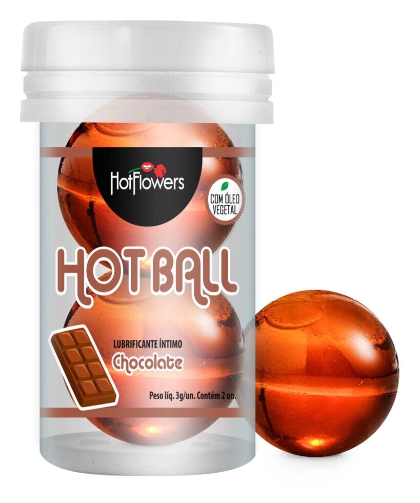 Лубрикант AROMATIC HOT BALL на масляной основе в виде двух шариков (аромат шоколада) от компании Секс шоп "More Amore" - фото 1