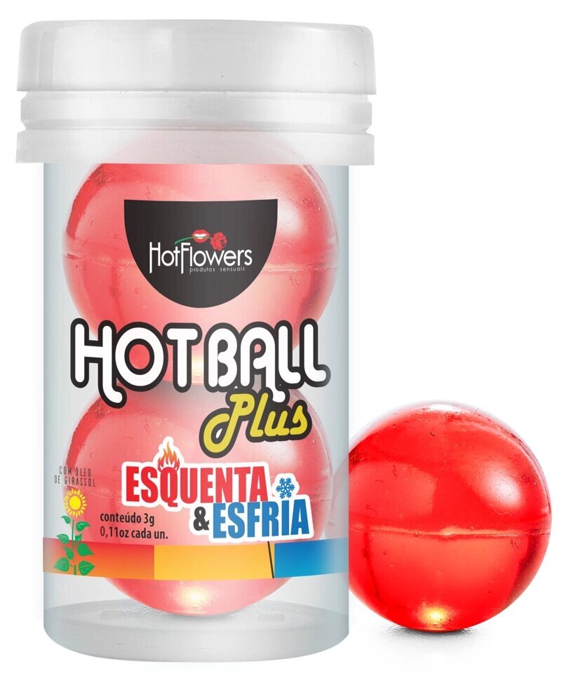 Лубрикант HOT BALL PLUS на масляной основе в виде двух шариков с охлаждающе-разогревающим эффектом от компании Секс шоп "More Amore" - фото 1