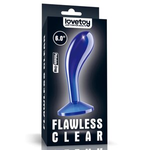 Массажер простаты Flawless Clear синий (15 см.)