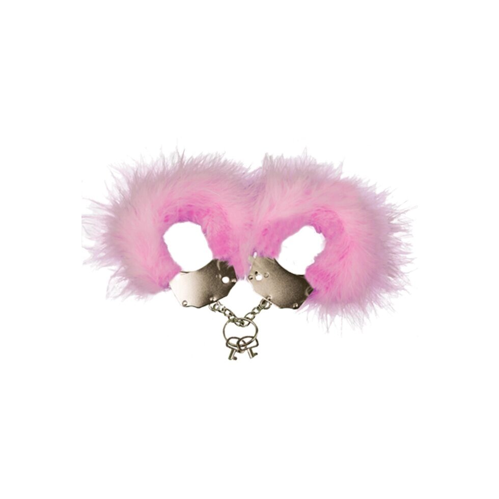 Металлические наручники с розовыми перьями Adrien Lastic от компании Секс шоп "More Amore" - фото 1