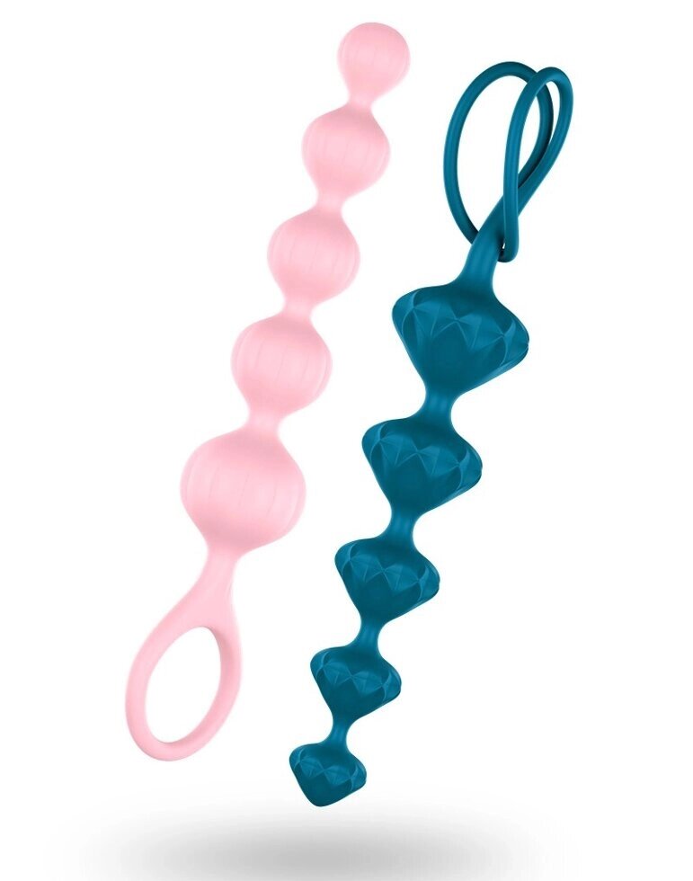 Набор анальных стимуляторов Love Beads от Satisfyer разноцветные (2 шт.) от компании Секс шоп "More Amore" - фото 1