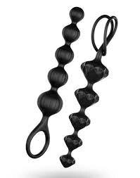 Набор анальных стимуляторов Satisfyer Love Beads black (2 шт) от компании Секс шоп "More Amore" - фото 1