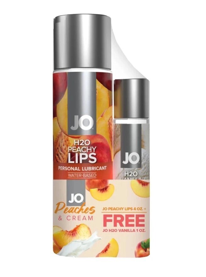 Набор из лубрикантов JO Peachy Lips (120мл.) и JO H2O Vanilla (30мл.) от компании Секс шоп "More Amore" - фото 1