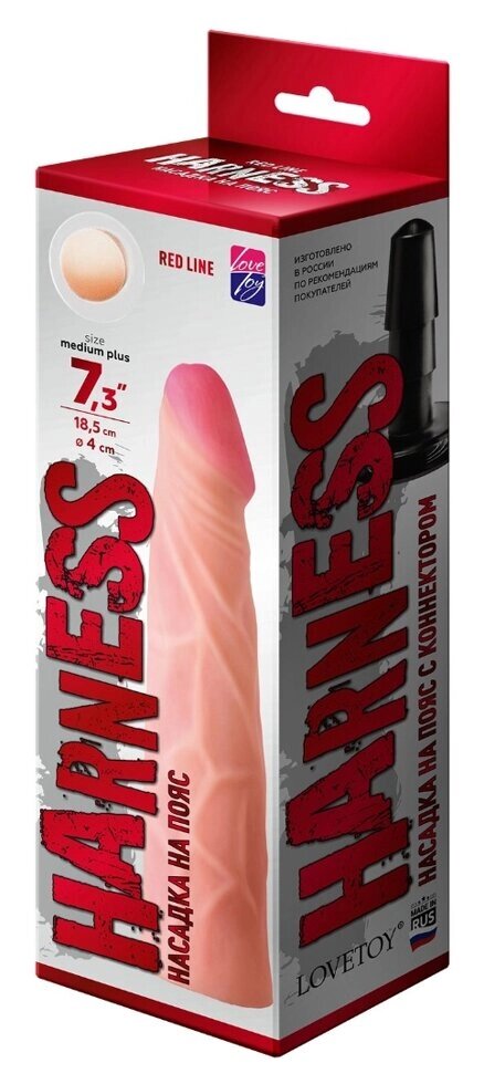 Насадка на "Harness" с коннектором RED LINE (18,5*4,5) от компании Секс шоп "More Amore" - фото 1