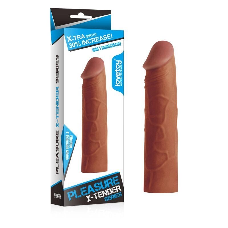Насадка на пенис Pleasure x-tender коричневый 04 от компании Секс шоп "More Amore" - фото 1
