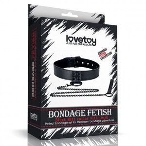 Ошейник с цепью Bondage Fetish Black