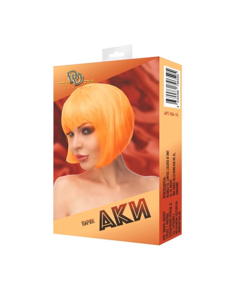 Парик "Аки" (короткий, прямой/цв. ярко-оранжевый) от компании Секс шоп "More Amore" - фото 1