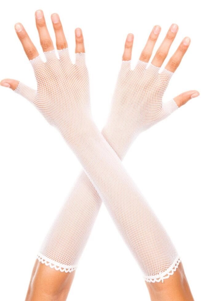 Перчатки сетчатые белые от компании Секс шоп "More Amore" - фото 1