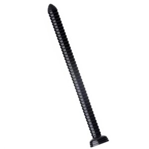 Огромный фаллос Hosed Ribbed Anal Snake Dildo, черный, 50.8х4.4 см