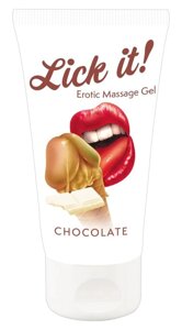 Съедобный массажный гель Lick it! со вкусом шоколада 50 мл. в Алматы от компании Секс шоп "More Amore"