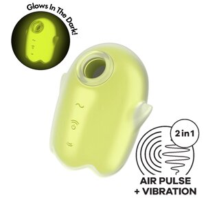 Мини-вибратор с воздушной стимуляцией Satisfyer Glowing Ghost зеленый (светится в темноте)