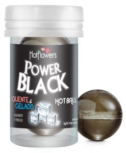 Лубрикант POWER BLACK в виде 2-х шариков с охлаждающе-разогревающим эффектом.
