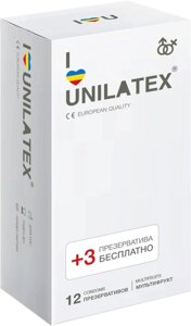 Презервативы Unilatex Multifruits/ароматизированные, 12 шт. + 3 шт. в подарок