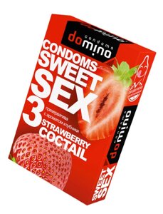 Презервативы для орального секса Sweetsex клубника №3 в Алматы от компании Секс шоп "More Amore"