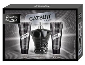 Подарочный набор из 3х предметов "Catsuit" для мужчин (туалетная вода, бальзам после бритья и гель для душа)