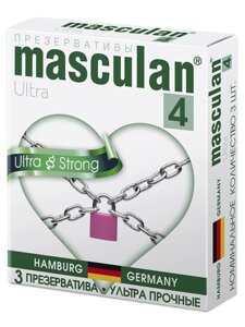 ПРЕЗЕРВАТИВЫ MASCULAN 4 ULTRA (УЛЬТРАПРОЧНЫЕ) 3 штуки в Алматы от компании Секс шоп "More Amore"