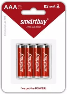 Батарейка алкалиновая SMARTBUY LR03-4BL (AAA 1,5V) 4 шт. в Алматы от компании Секс шоп "More Amore"