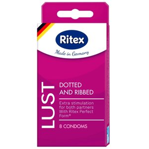 Презервативы Ritex LUST №8 рифленые с пупырышками 19 см.