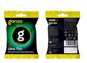 Презервативы ультратонкие Ganzo Ultra Thin в пакете (3шт.)