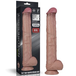 Фаллоимитатор KING SIZED с двойным покрытием Lovetoy (29,8*6) телесный
