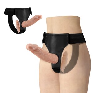 Двусторонний страпон с поясом для фиксации Ultra Passionate harness