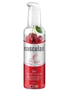 2 В 1 Массажный гель и смазка Masculan с ароматом и вкусом вишни 130 мл