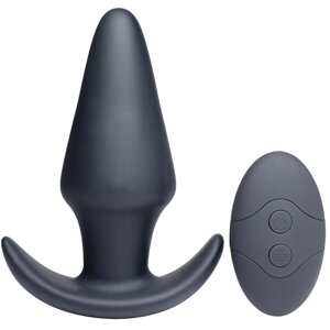 Анальная пробка с вибрацией XR Brands KineticThumping 7X Medium Anal Plug, черный, 13.3х4 см