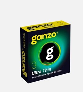 Презервативы ультратонкие Ganzo Ultra thin (Black Edition) 3 шт.