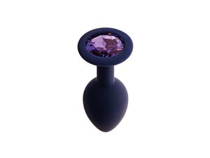 Анальная пробка с кристаллом Gamma, цвет Черничный + фиолетовый кристалл  (CORE) (M) в Алматы от компании Секс шоп "More Amore"