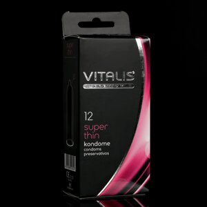 Презервативы VITALIS PREMIUM, 12 шт, Super thin - супер тонкие (ширина 53 мм)