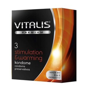 Презервативы Vitalis Premium Stimulation с согревающим эффектом, 3 шт. в Алматы от компании Секс шоп "More Amore"
