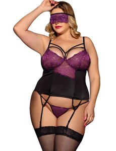 Сексуальное кружевное белье + маска на глаза Purple Lace (5XL) в Алматы от компании Секс шоп "More Amore"