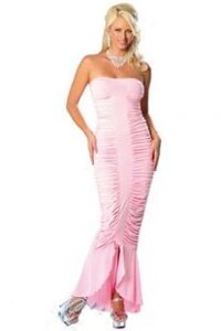 Розовое длинное платье "Русалка"
