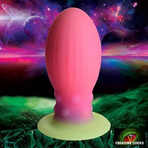 Фантазийный фаллоимтатор яйцо инопланетянина Creature cocks Xeno Egg Glow In The Dark Silicone Egg, L, 13.3х5.8 см в Алматы от компании Секс шоп "More Amore"