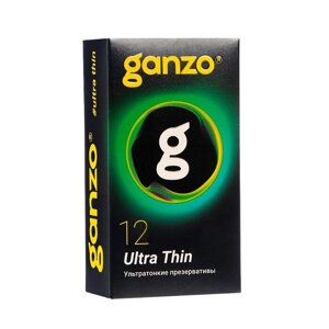 Презервативы ультратонкие Ganzo Ultra thin, 12шт.